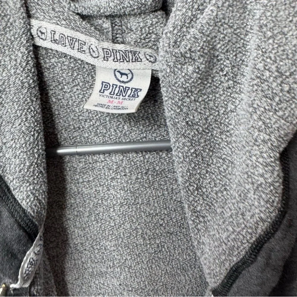 Victoria secret pink sweater hoodie ombré sunset 86 on back zip up zipper grey - Picture 11 of 11